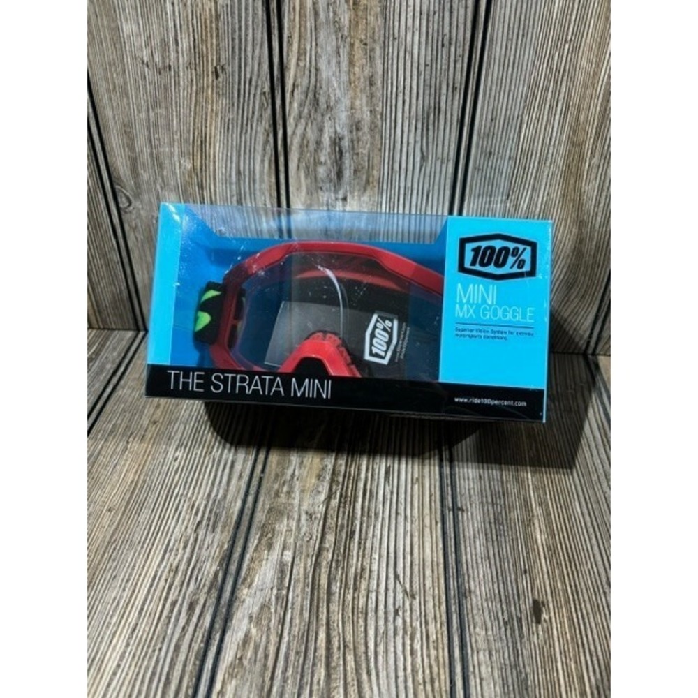 New Red 100% The Strata Mini MX Goggles OSFM